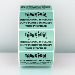 Thank You Sticker for Poshmark Closet Reminder to Accept Order Packaging label